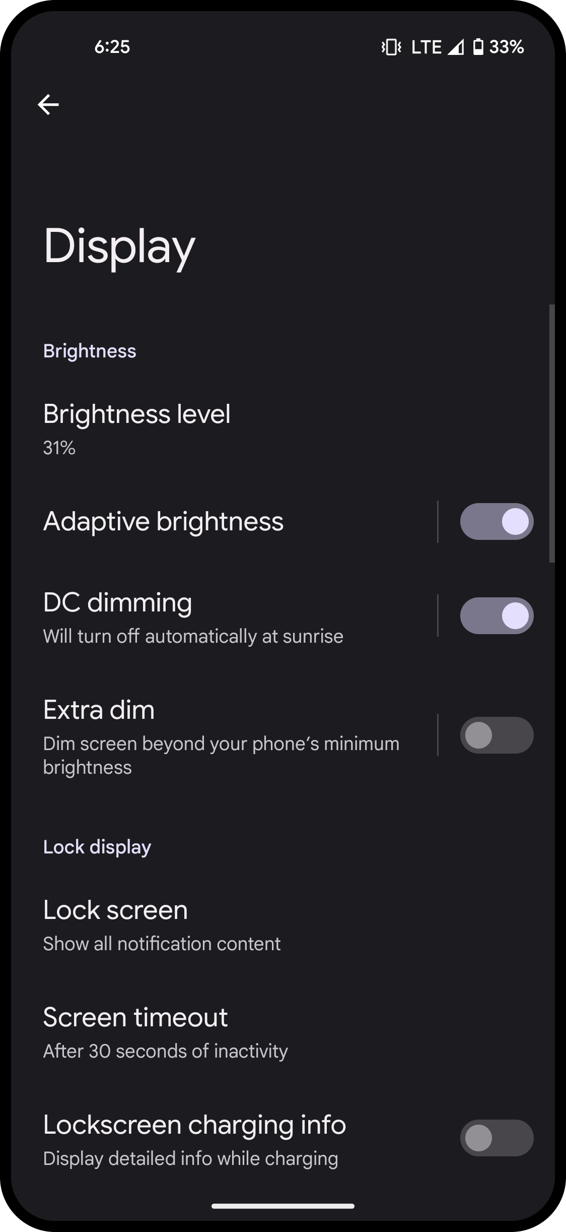 Brightness & Lock Display